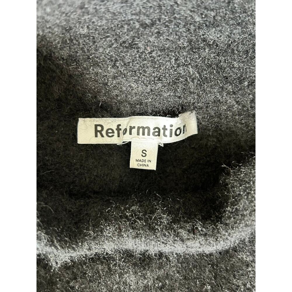 Reformation Black Cashmere Cropped Mock Neck Sweater Top Small Women's - Picture 7 of 8